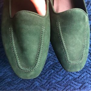 Calico Green Leather Loafers, Size 7